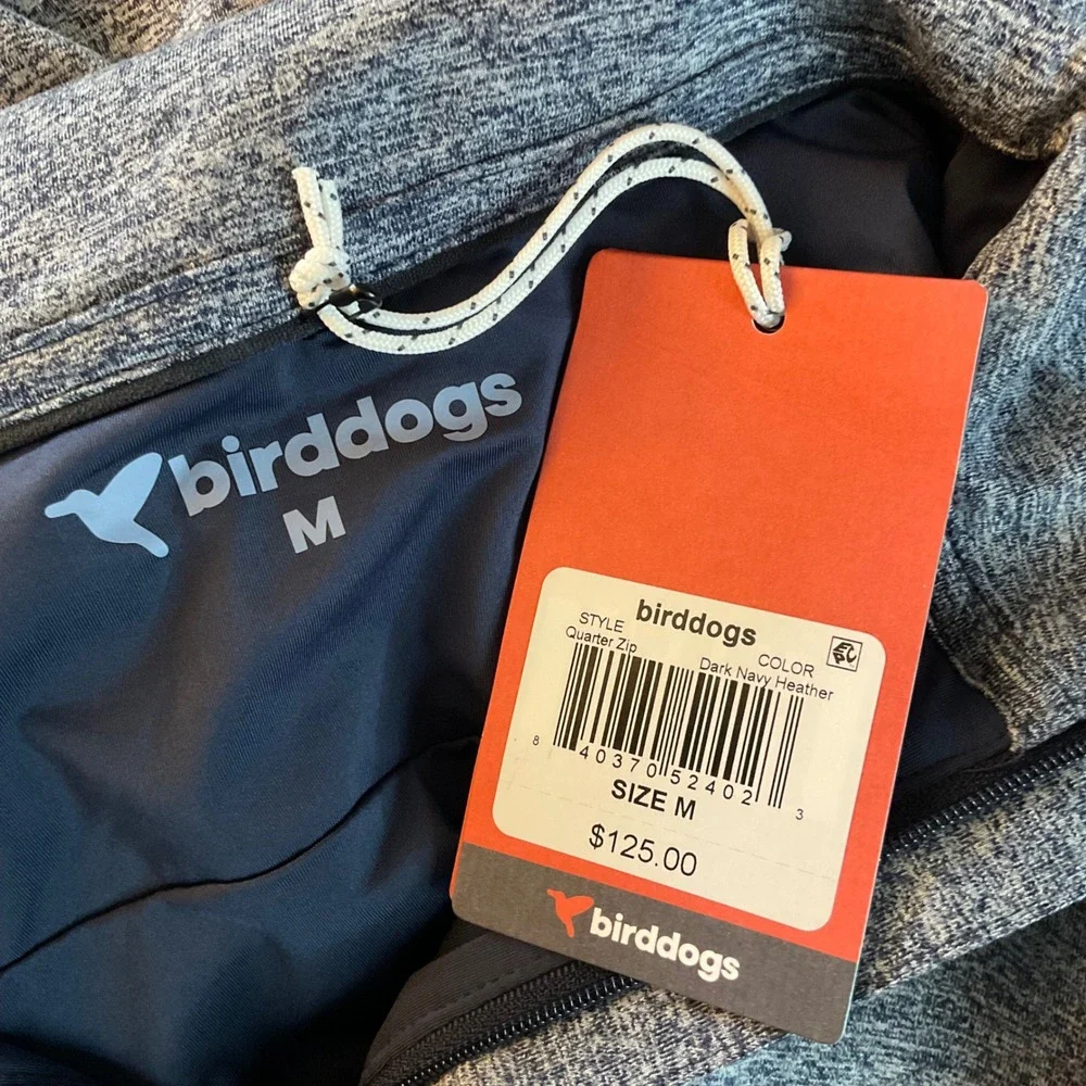 Birddogs Suburban Meyer Quarter Zip Pullover Dark Navy Heather Mens Medium NWT